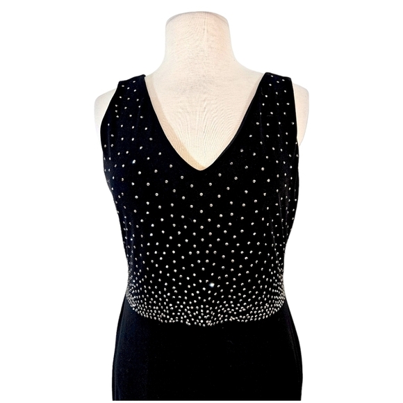 Carmen Marc Valvo Black Sparkly Evening Gown - Picture 4 of 6